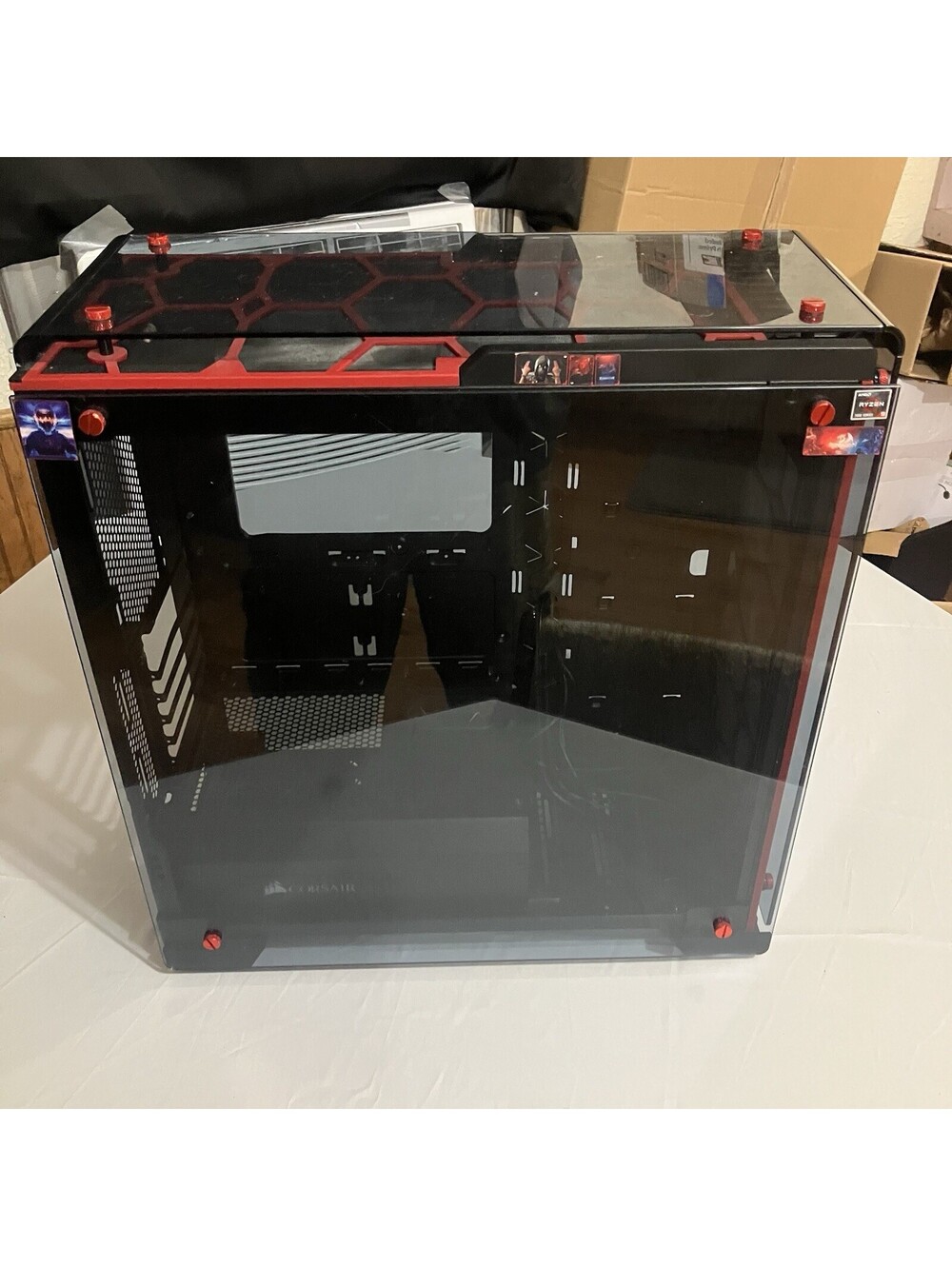 Corsair Crystal 570X RGB Steel / Tempered Glass ATX Mid Tower Case RED-Case Only